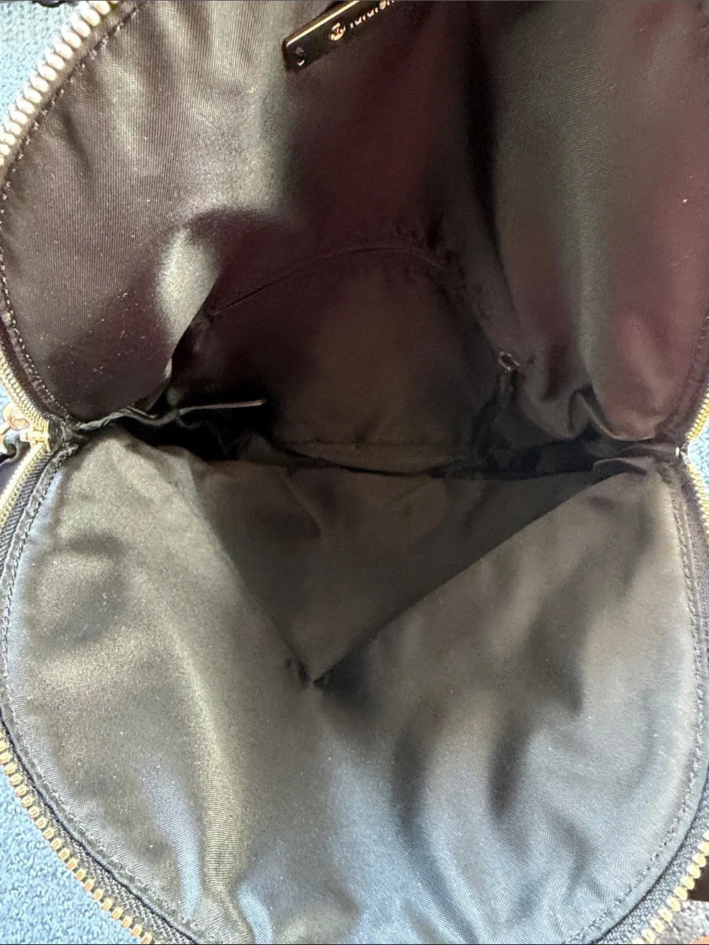 lululemon athletica black crossbody bag with gold hardware